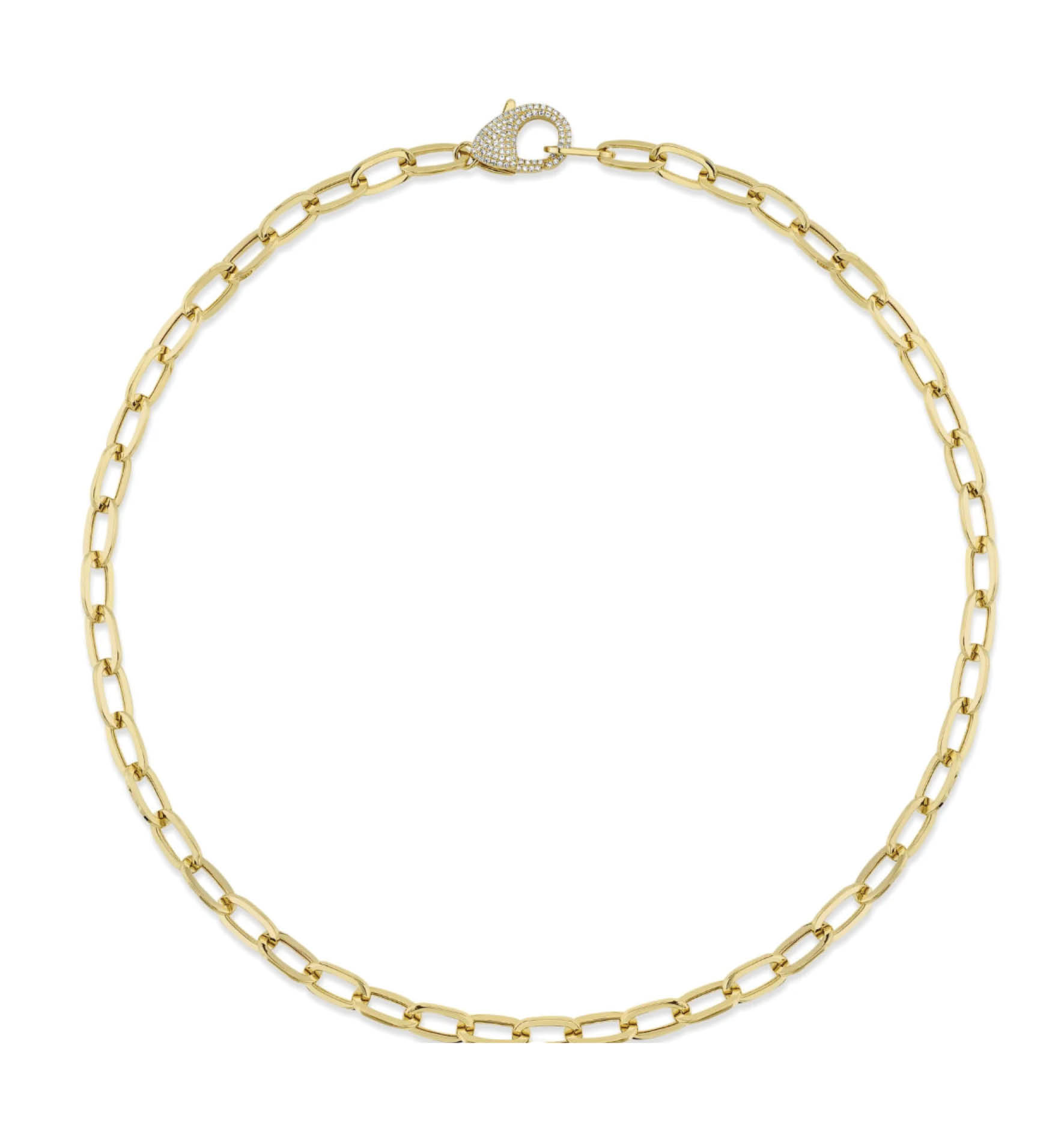 Diamond Lobster Claw Paperclip Necklace SC55023441 - CB Stark Jewelers