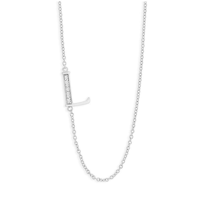 Fashion Jewelry Collection Sterling Silver CZ Off-Center