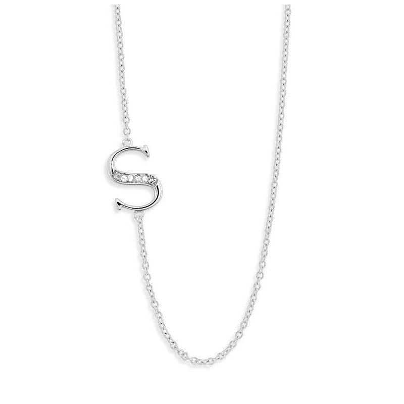 Fashion Jewelry Collection Sterling Silver CZ Off-Center