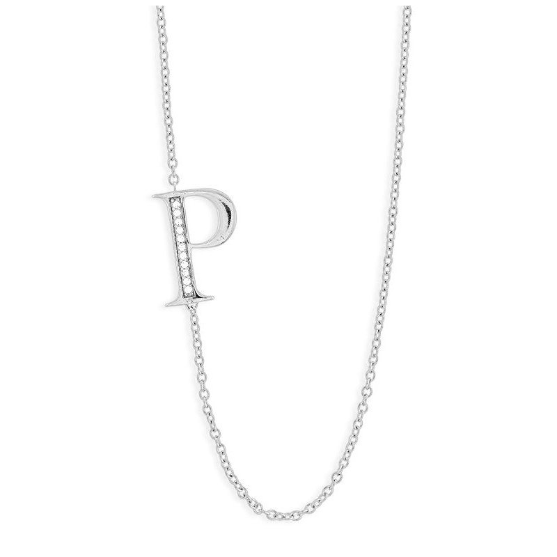 Fashion Jewelry Collection Sterling Silver CZ Off-Center