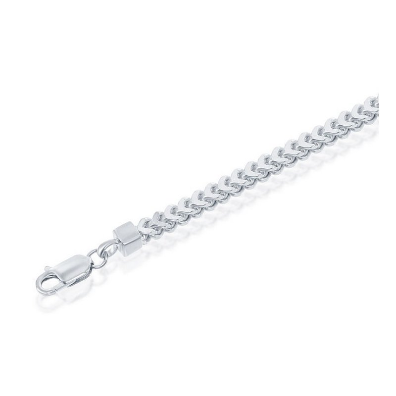 4mm Mens Silver Franco Chain 14k White Gold Mens Franco Chain Mm