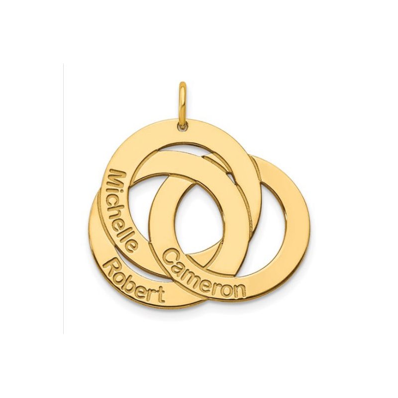 Picture Perfect Collection 14k Gold 3-Ring Interlocking Circle