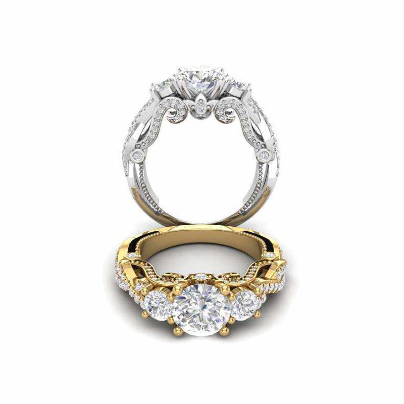 Vintage Jewelry Collection Diamond Accented 3-Stone Art