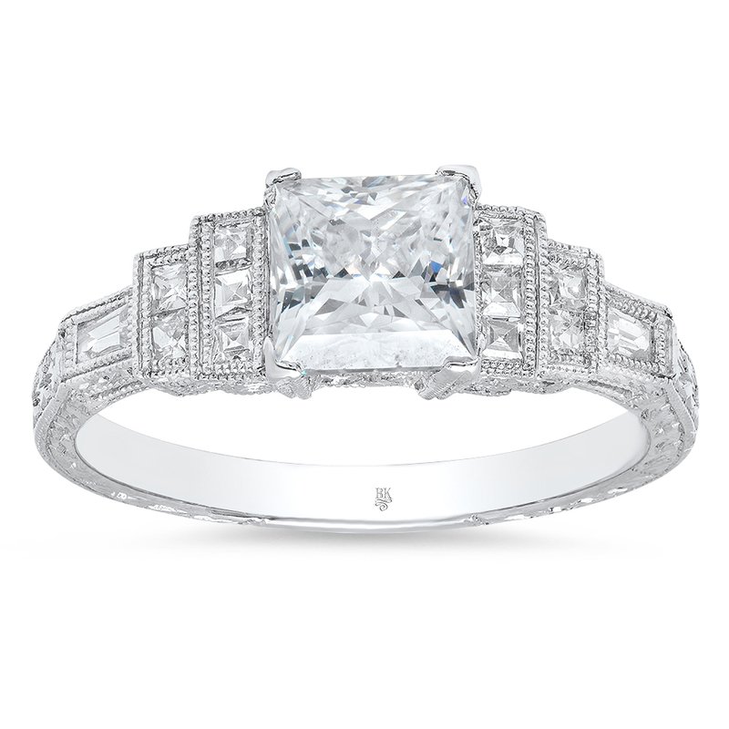 Beverley K - Stepped Shoulders Semi-Mount Princess Square