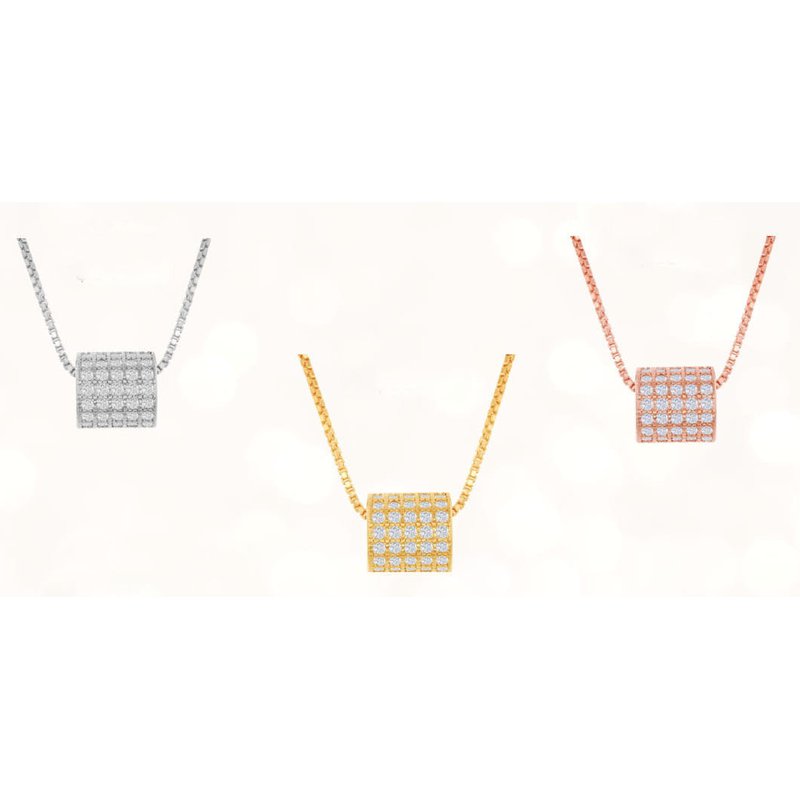 Fashion Jewelry Collection Sterling Silver Micro Pave CZ Rod Chain