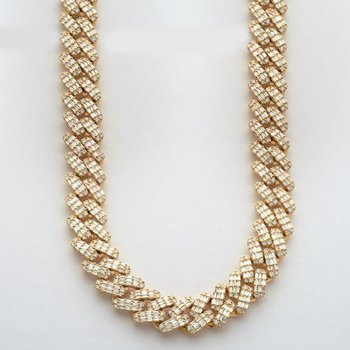 Miami Cuban Link Chain Necklace - Gold/Silver Plated Iced Out Hip Hop Jewelry