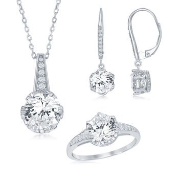 アクセサリー kan Fashion Jewelry Collection Sterling Silver Round CZ Center