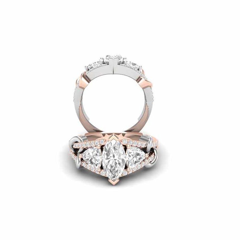 Vintage Jewelry Collection Diamond Accented 3-Stone Art