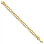 Quality Collection 14k Yellow Gold Solid 8.5mm Triple Link