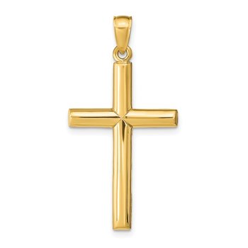 10ky Polished Domed Cross Pendant 432-00357
