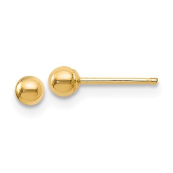 14ky 3mm Polished Ball Post Stud Earrings 425-03662