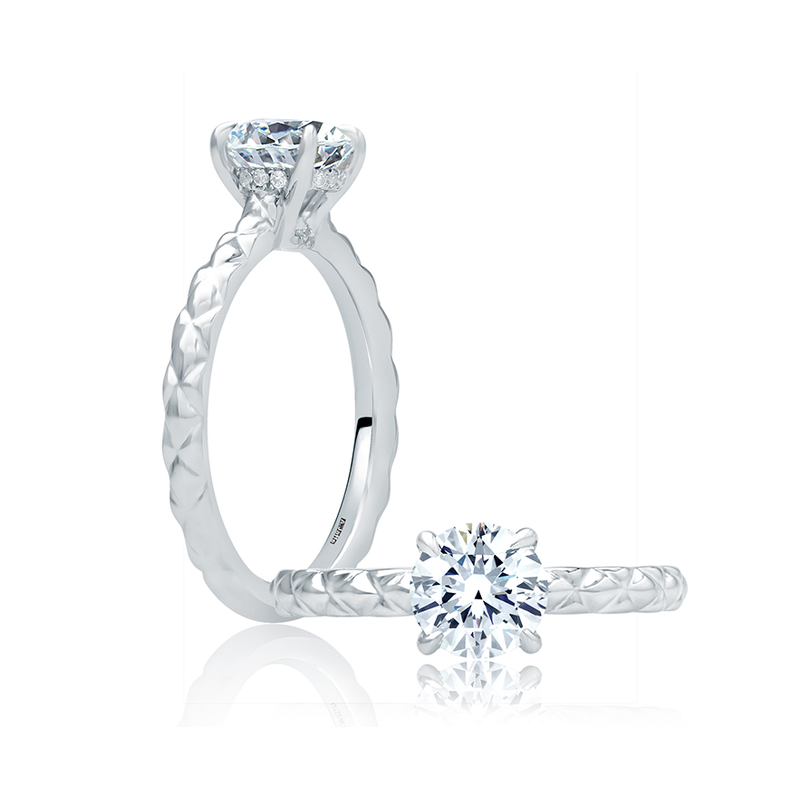 A. JAFFE White 18 Karat Solitaire Round Engagement Ring 100 09810 Jewelry Design Center