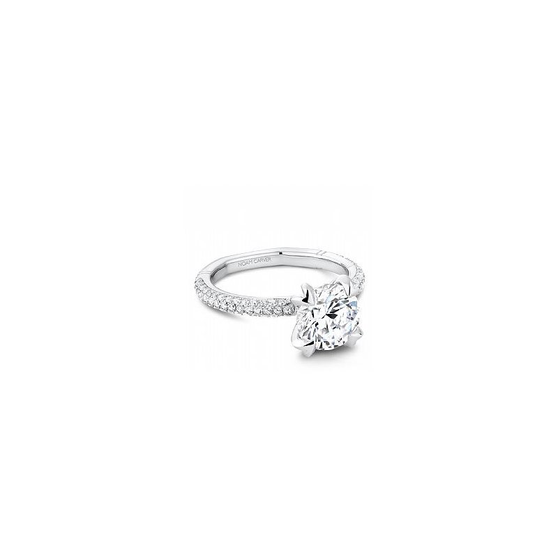 Noam Carver White 18 Karat Open Prong Solitaire Round Engagement Ring