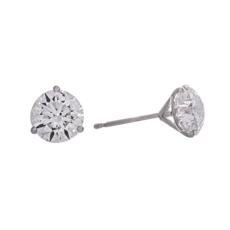 Kesslers Round Cut Newborn Lab Created Diamond Stud