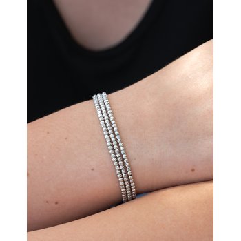 本当に信頼出来る商品 Kesslers 3-Strand Diamond Cut Bead Bolo Bracelet in Sterling アクセサリー