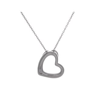 Kesslers 1/14ct. t.w. Red Ceramic Heart Pendant in Sterling