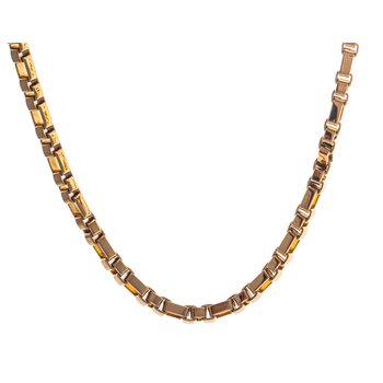 Red Box Values Mini-Bar Necklace in 14K White Gold
