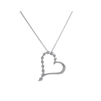 Kesslers .03ct. t.w. Heart Shaped 'Mom' Pendant in Sterling