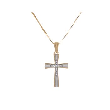 Kesslers Stainless Steel & Carbon Fiber Cross Pendant