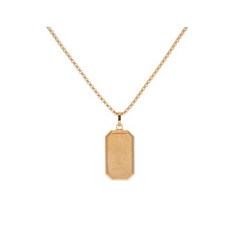 22" Gold Octagon Dogtag Pendant in Stainless Steel NGJEW343495