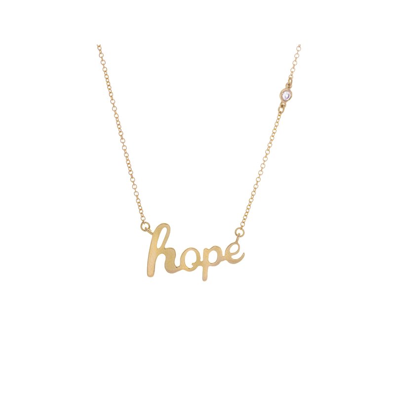 Hope Collection .03ct. Diamond Hope Necklace in 10K Yellow Gold ...