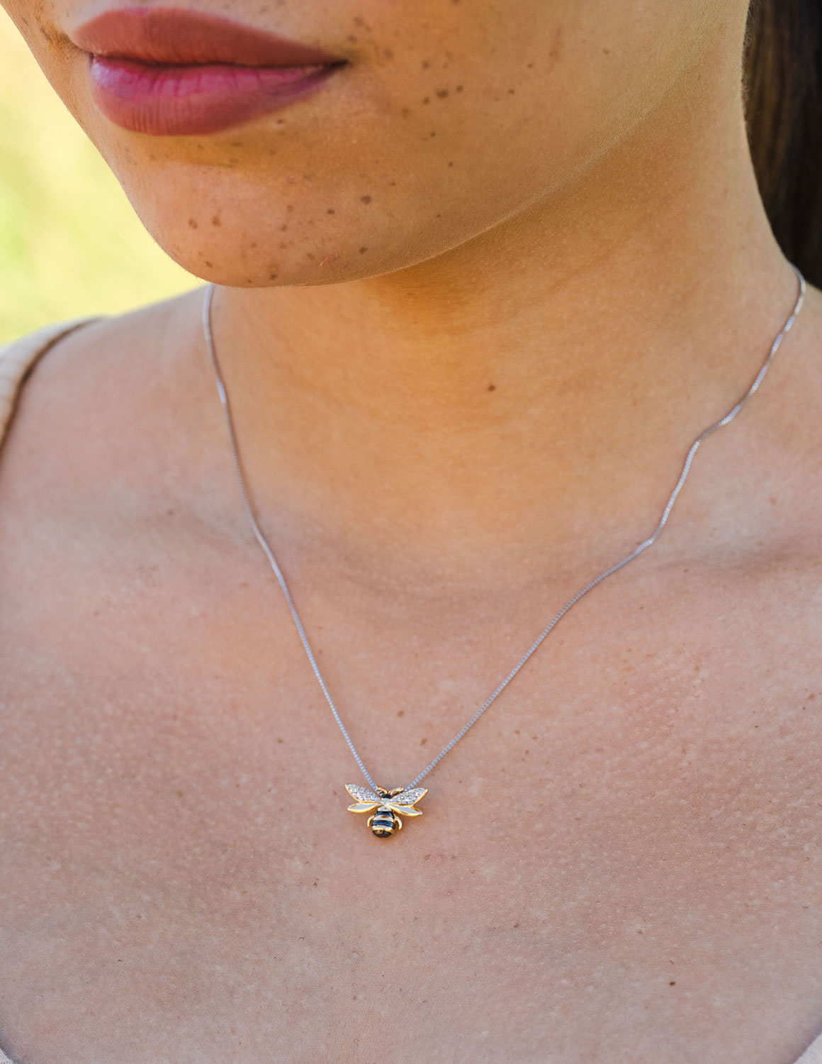 Kesslers .03ct. t.w. Diamond Bee Pendant in Sterling Silver
