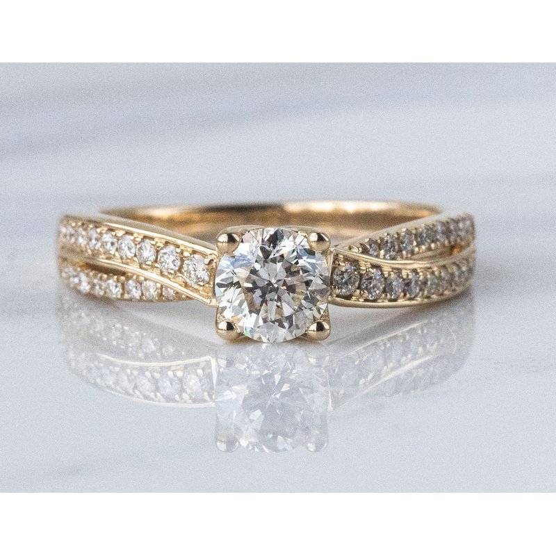 Kesslers 1ct. t.w. Round Cut Kessler 81 Diamond Engagement Ring in 14K