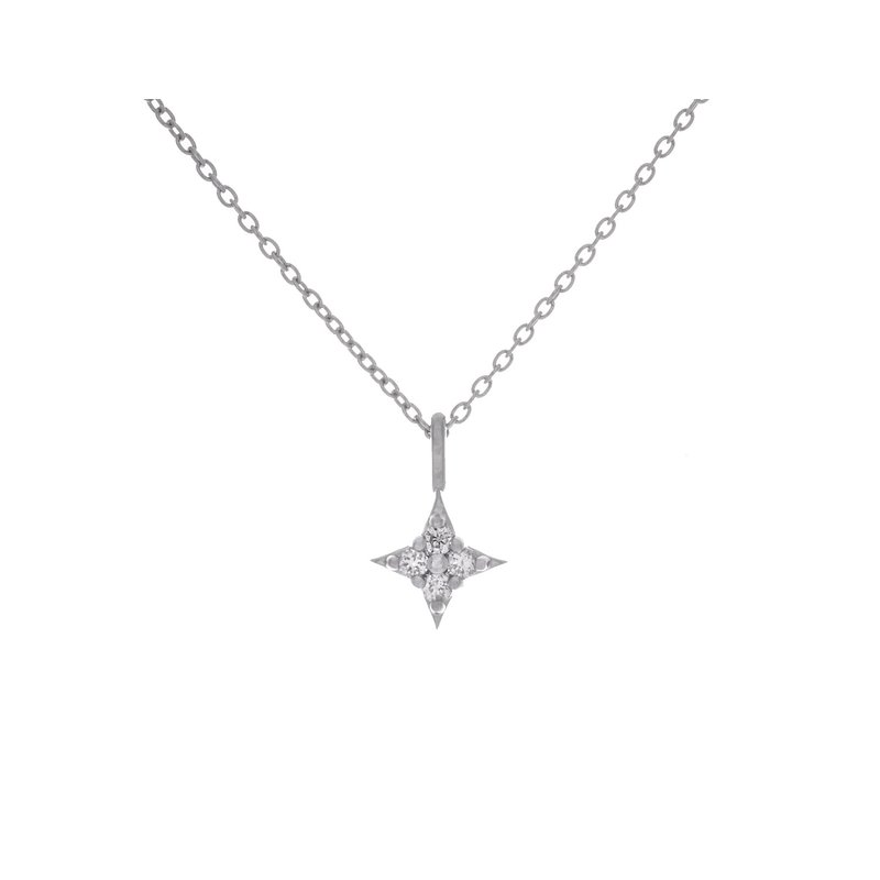 [HAESOOL] 925silver☆JHN02 Necklace Star of Hope 1/10ct. t.w. Diamond Pendant in Sterling Silver
