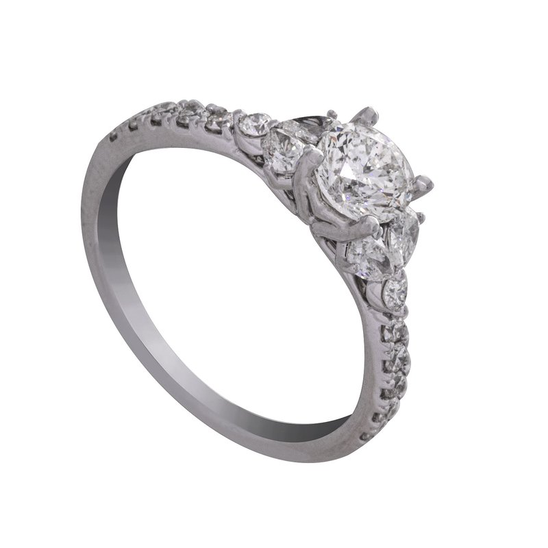 Kesslers 1 1/4ct. t.w. Round Cut Kessler 81 Diamond Engagement Ring in