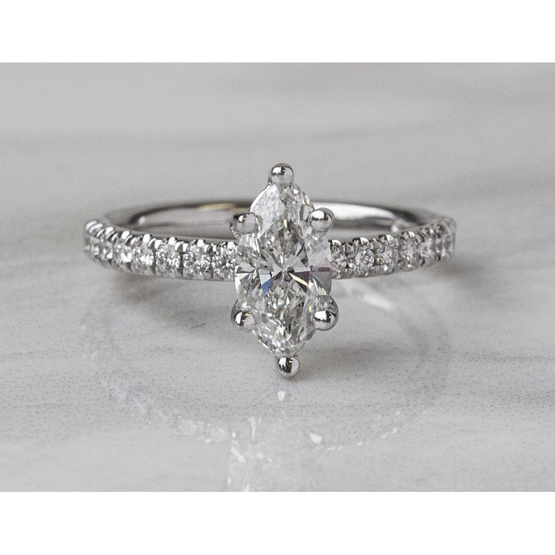 トランプ Remedies Madison x Schneider Marquise & Dot Diamond Eternity Women's Wedding Band In 14k