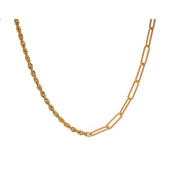 18" Paper Clip and Rope Chain in 14K Yellow Gold KGC18342253