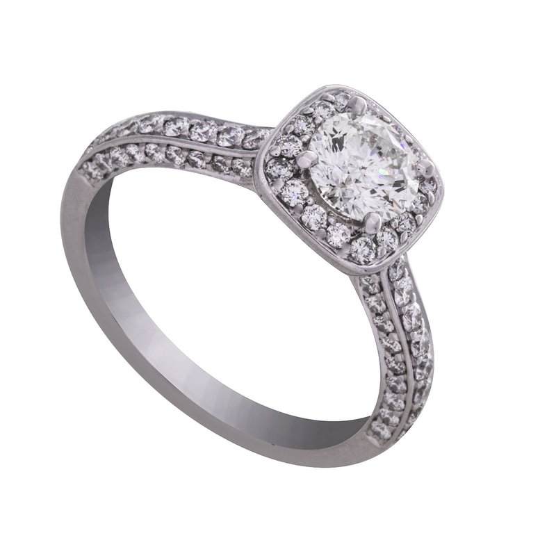 Kesslers 1 3/8ct. t.w. Round Cut Kessler 81 Diamond Engagement Ring in