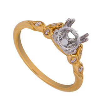 1/14ct. t.w. Round Cut Diamond Engagement Ring in 14K Yellow and White Gold BURD322196
