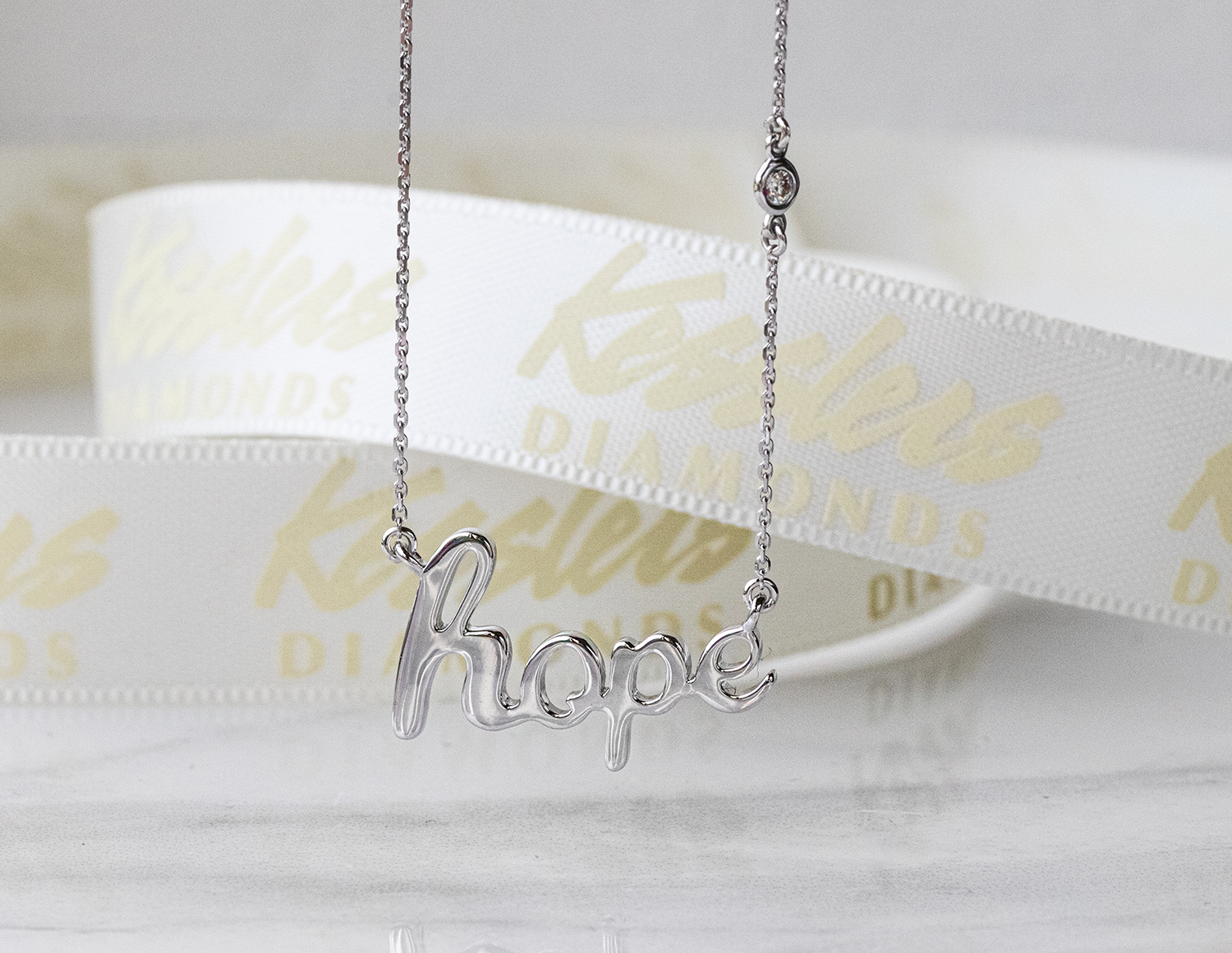 Hope Collection .03ct. Diamond Hope Necklace in Sterling Silver