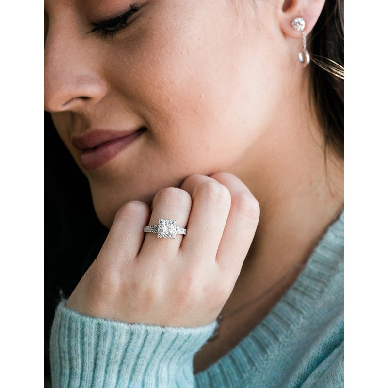 Flower Petal 1 2/5ct. t.w. Princess Cut Newborn Lab Created Engagement