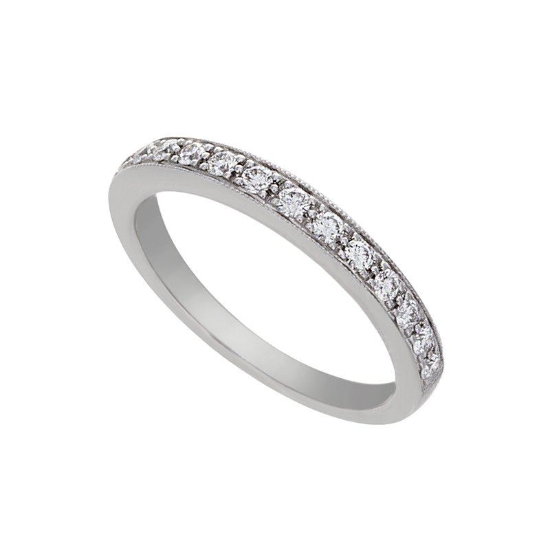 Kesslers 1/4ct. t.w. Round Diamond Wedding Ring in 14K White