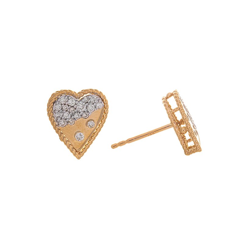 Kesslers 1/3ct. t.w. Diamond Heart Earrings in 14K Yellow
