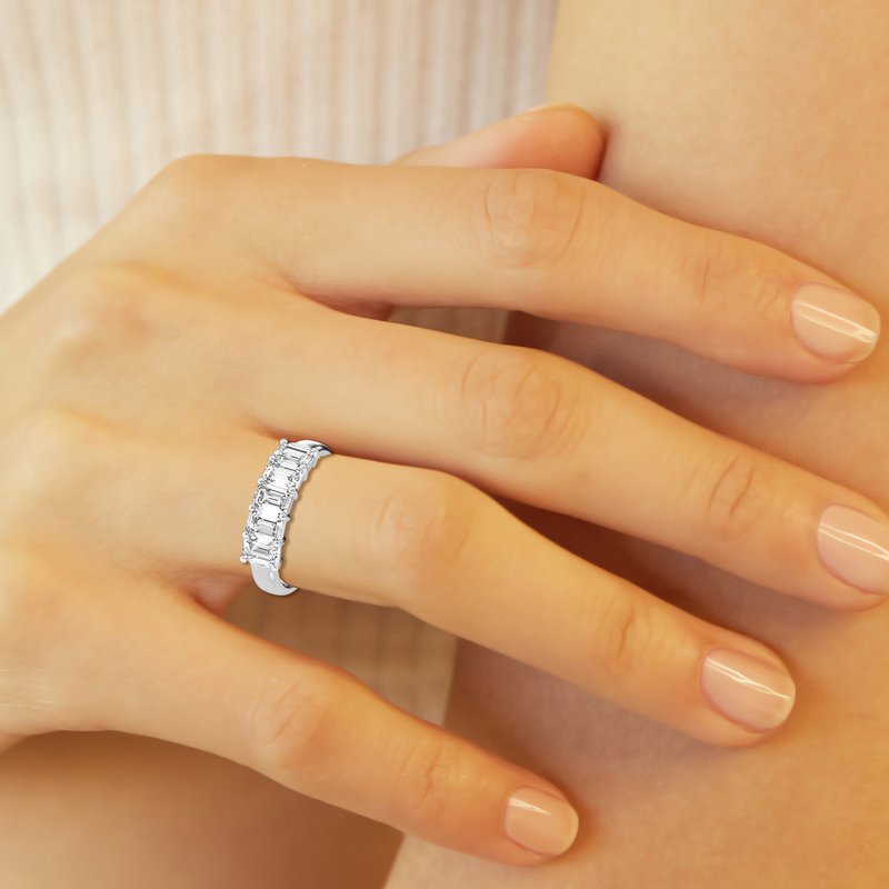 3ct tw Lab Created Diamond Anniversary Ring in 14K White Gold