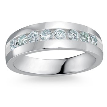 05ct tw Diamond Wedding Ring in 14K White Gold & Carbon