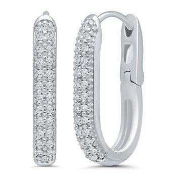 1/8ct tw Diamond Huggie Hoop Earrings in 14K White Gold