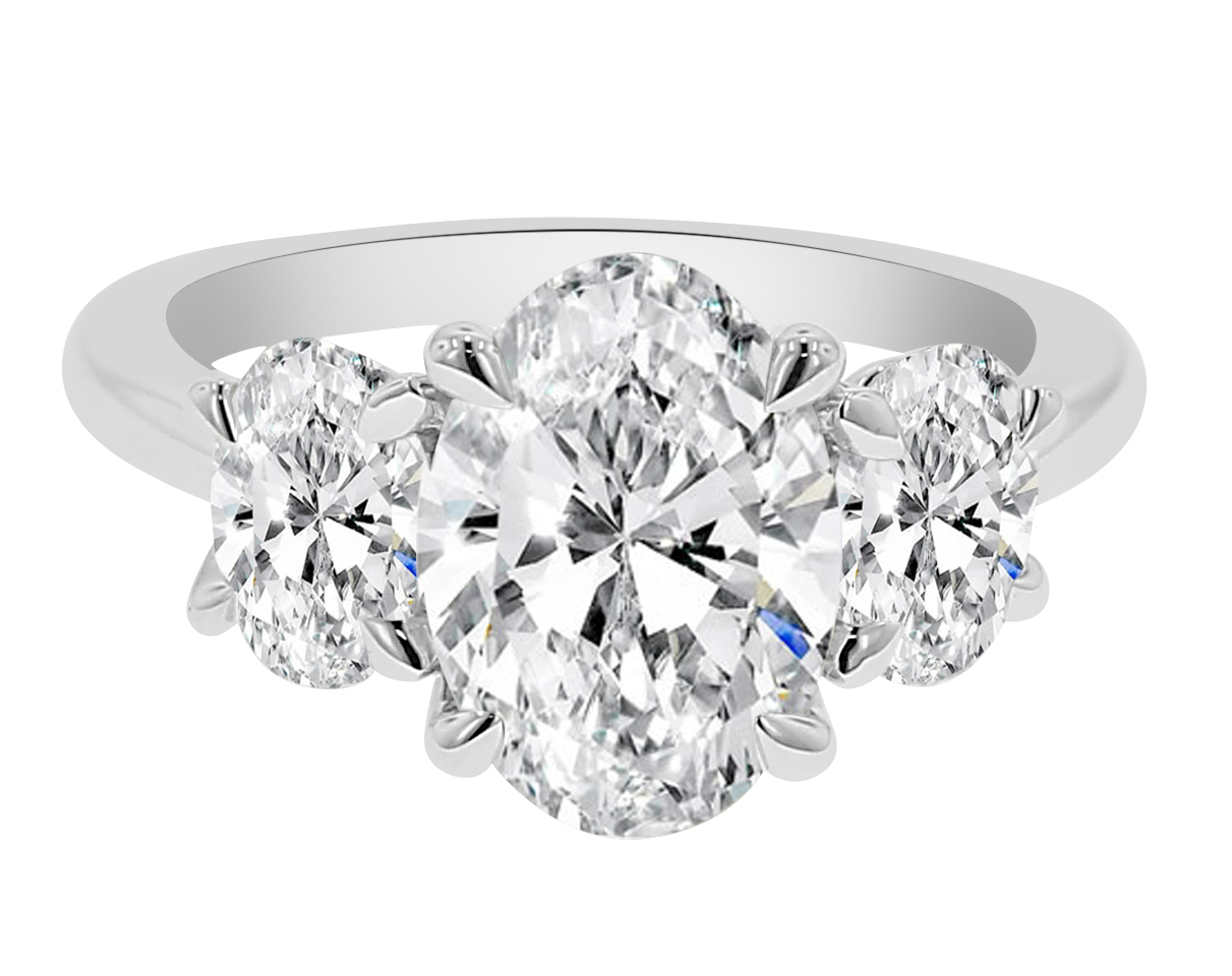4 1/2ct tw NewBorn Lab Created Diamond Three Stone Engagement Ring