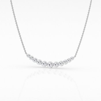 1ct tw Floating Diamond Collection NewBorn Lab Created Diamond Necklace in 14K White Gold JNL22-0016