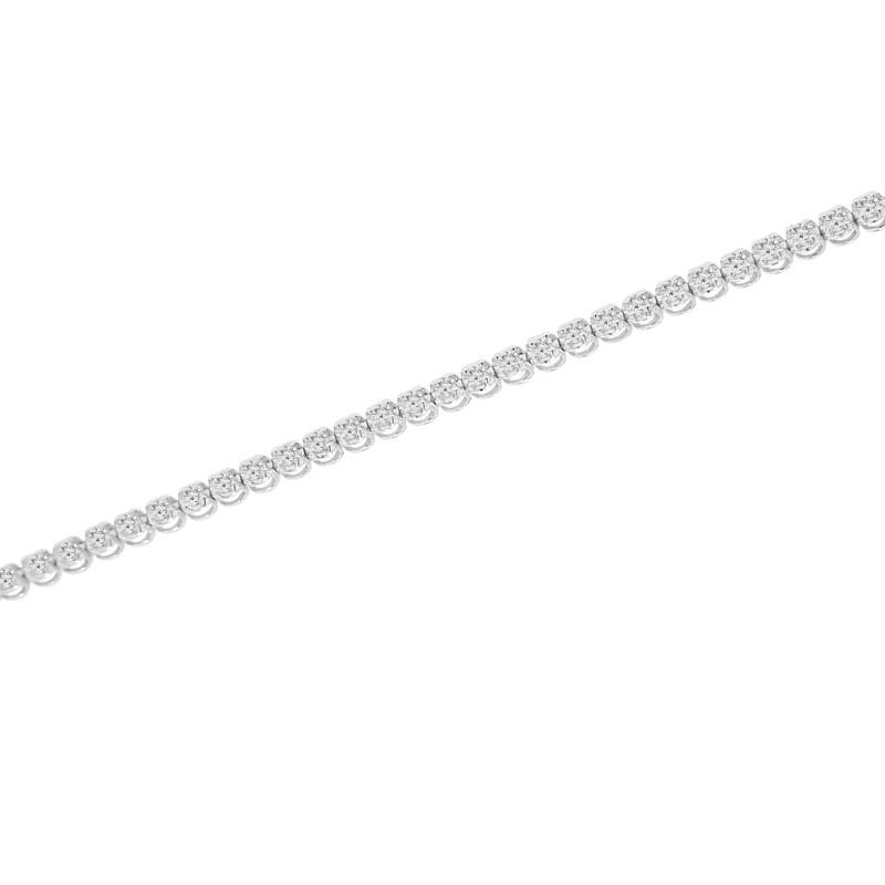 4 ctw Natural Real Diamond Solid 14k White Gold Tennis Bracelet 2.5 MM,  6-8