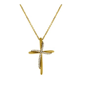 01ct tw Diamond Cross Necklace in Sterling Silver JND22-0349