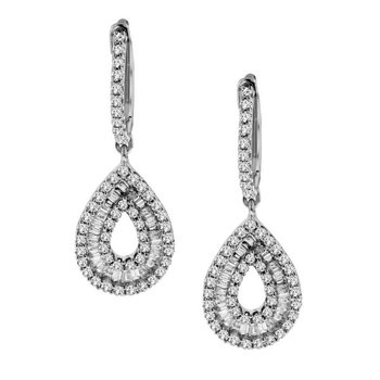 1/14ct tw Diamond Angel Wing Earrings in Sterling Silver