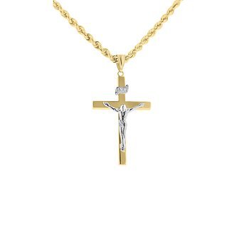 Crucifix in 14K White & Yellow Gold  MNNOC08093