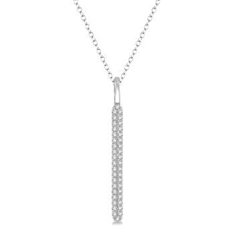 1/4ct tw Diamond Vertical Bar Necklace in 14K White Gold JND220355