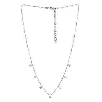 リドム Llife K10 NECKLACE 1/10ct tw Diamond & Blue Sapphire Fleur De Lis Necklace in