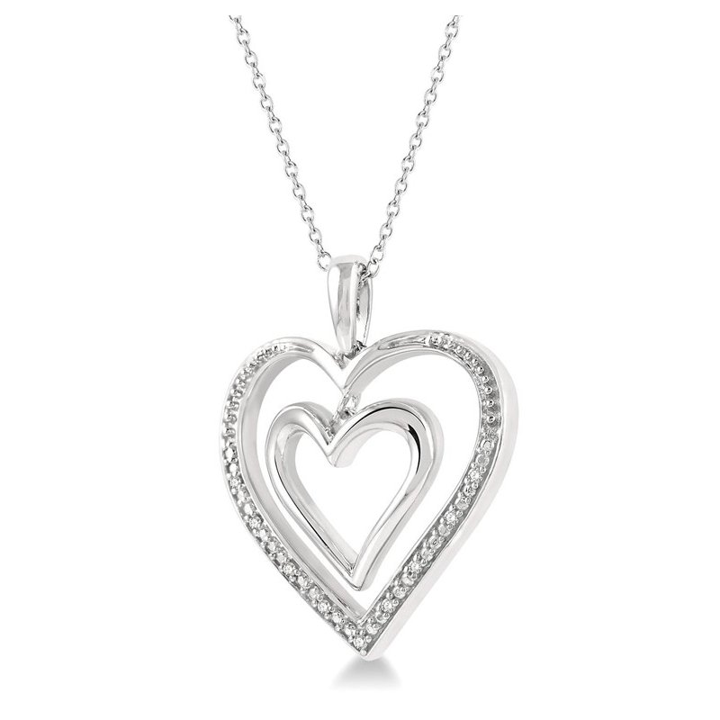 Sterling Silver .03 CT Diamond Heart 18 Sterling Silver .03 CT Diamond Heart 18