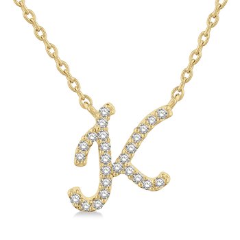 [LLOYD] 韓国☆10K GOLD☆London Note DIA Necklace Diamond Script Love Letter Initial Necklace in 10K Yellow